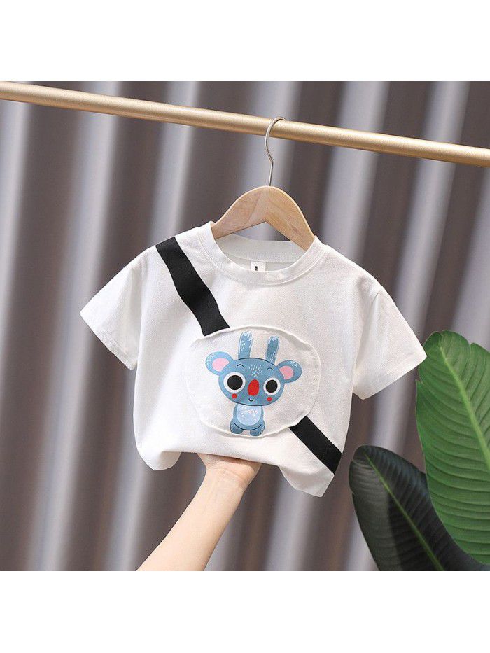 1700 boys' cartoon short sleeve T-shirt little boys' Korean top children's summer baby half sleeve children's loose style 