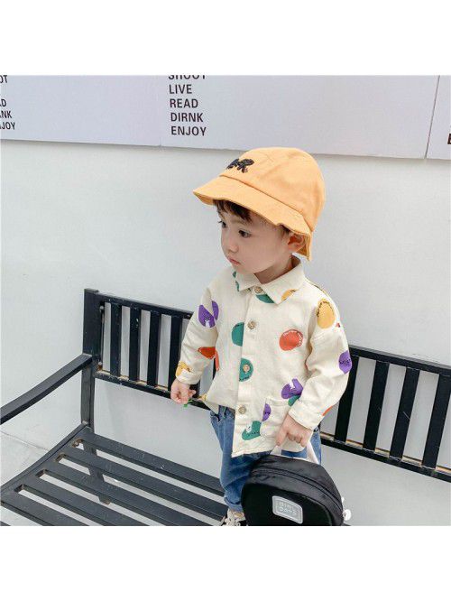 Boys' shirt spring and autumn wear dot print ...