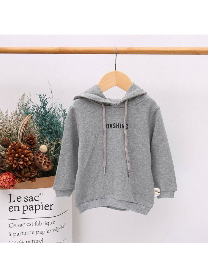 Girls' bodywear spring and autumn new letter versatile baby Top Boys' trendy clothes children's clothes i0317 