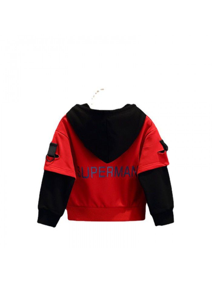 1350 boys' sweater spring and autumn children's Spring Long Sleeve T-Shirt  new baby Korean Hoodie 