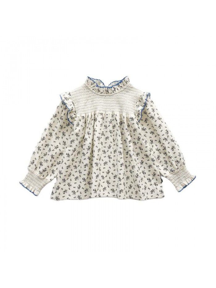 Girls' floral shirt  spring new Korean baby shirt children's long sleeve baby shirt wholesale 