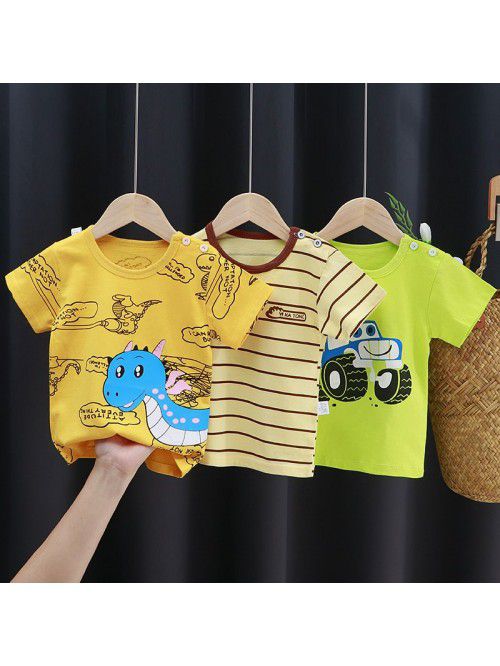 Children's short sleeve T-shirt pure cotton g...