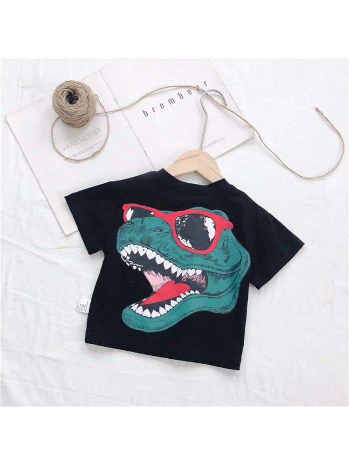 Baby T-shirt summer new boys' short sleeve top cartoon printed children's clothing factory direct sales children's clothing 