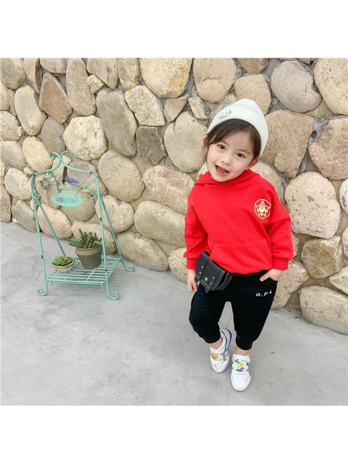 Girls' sweater wholesale new autumn children's Hooded Baby top cartoon printed long sleeve Hoodie 