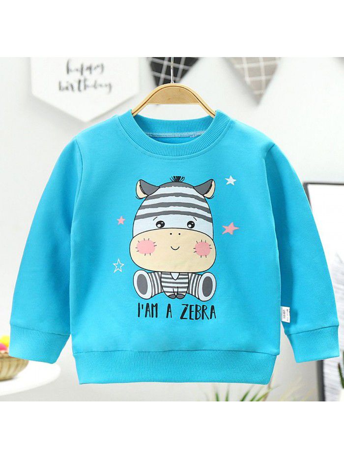 Children's wear children's sweater autumn  cotton boys and girls long sleeve T-shirt single top baby Pullover 