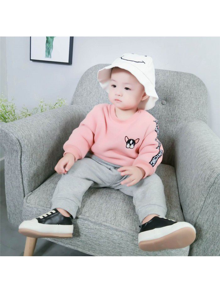 Factory direct sale baby's sweater, winter children's cartoon top, fashionable new children's clothing, baby's clothing, plush thickening 