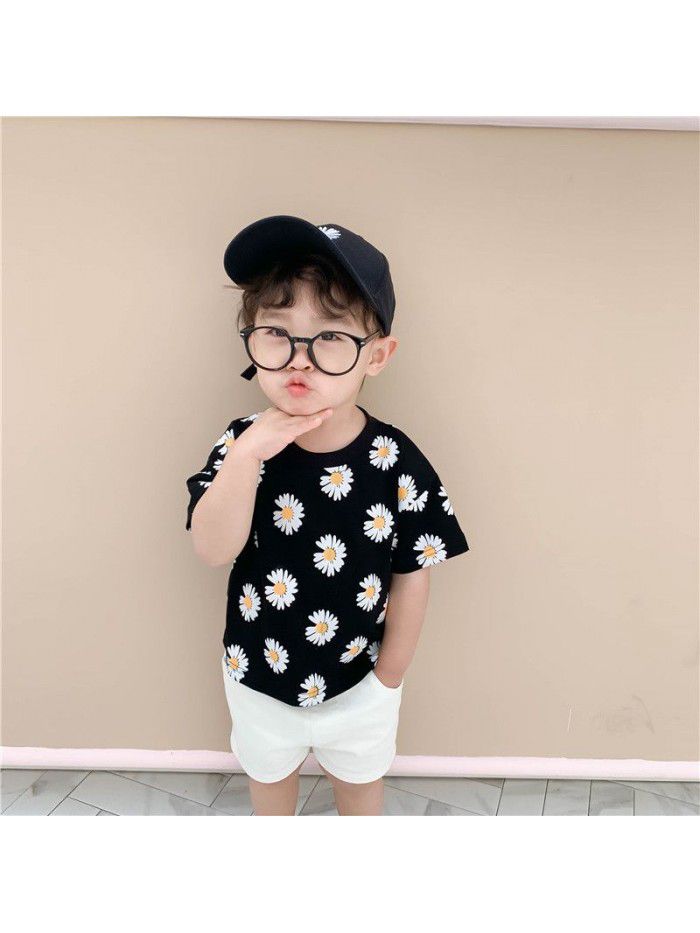 Children's clothing  summer new boys' Little Daisy T-shirt stall supply girls' short sleeve top children's clothing trend 