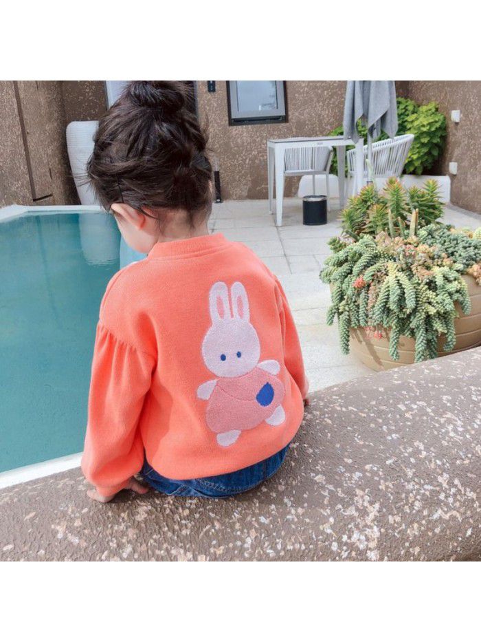 Children's coat  autumn new leisure Korean fashion cartoon long sleeve cardigan 