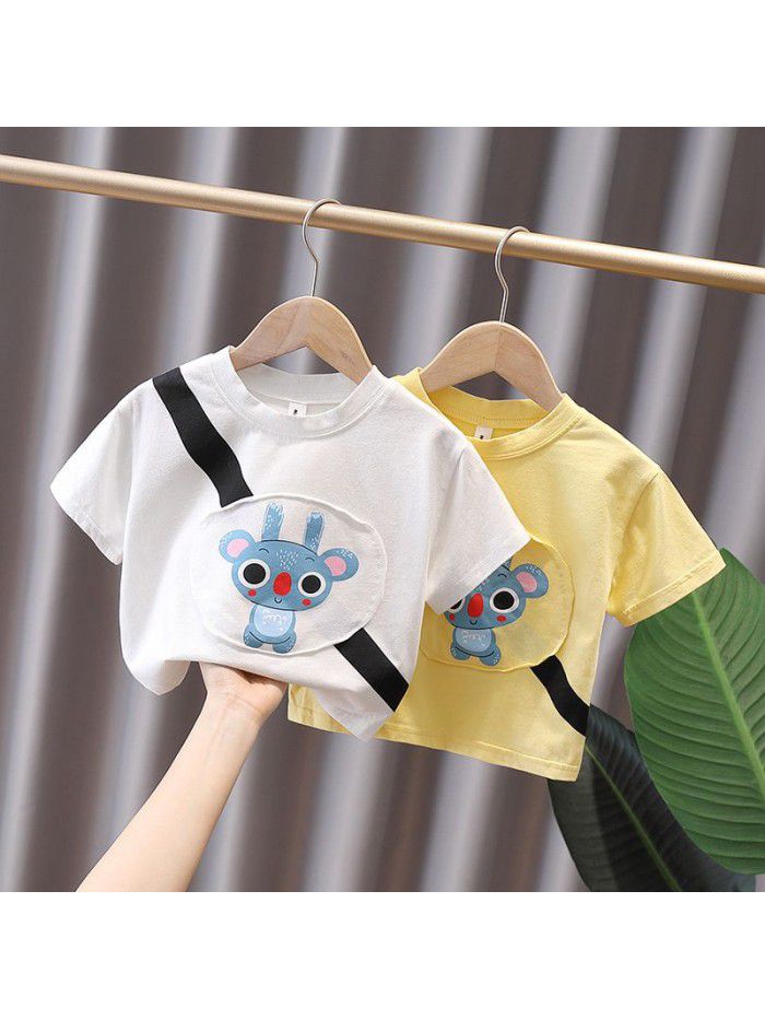 1700 boys' cartoon short sleeve T-shirt little boys' Korean top children's summer baby half sleeve children's loose style 