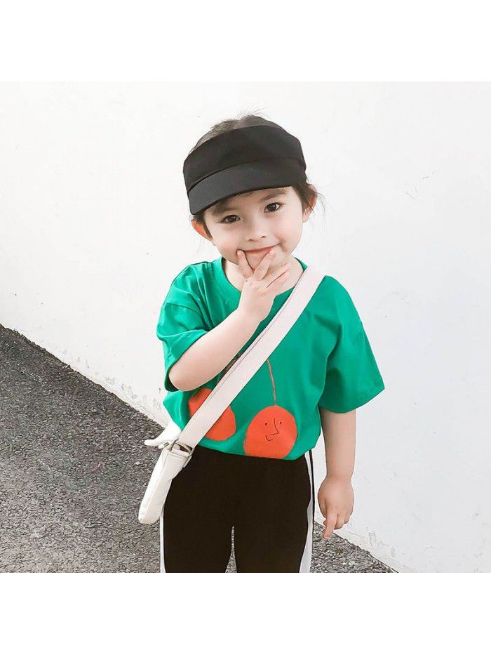 Girls' T-shirt short sleeve  new summer clothes baby Korean Short Sleeve bottomed children's cartoon printed top 