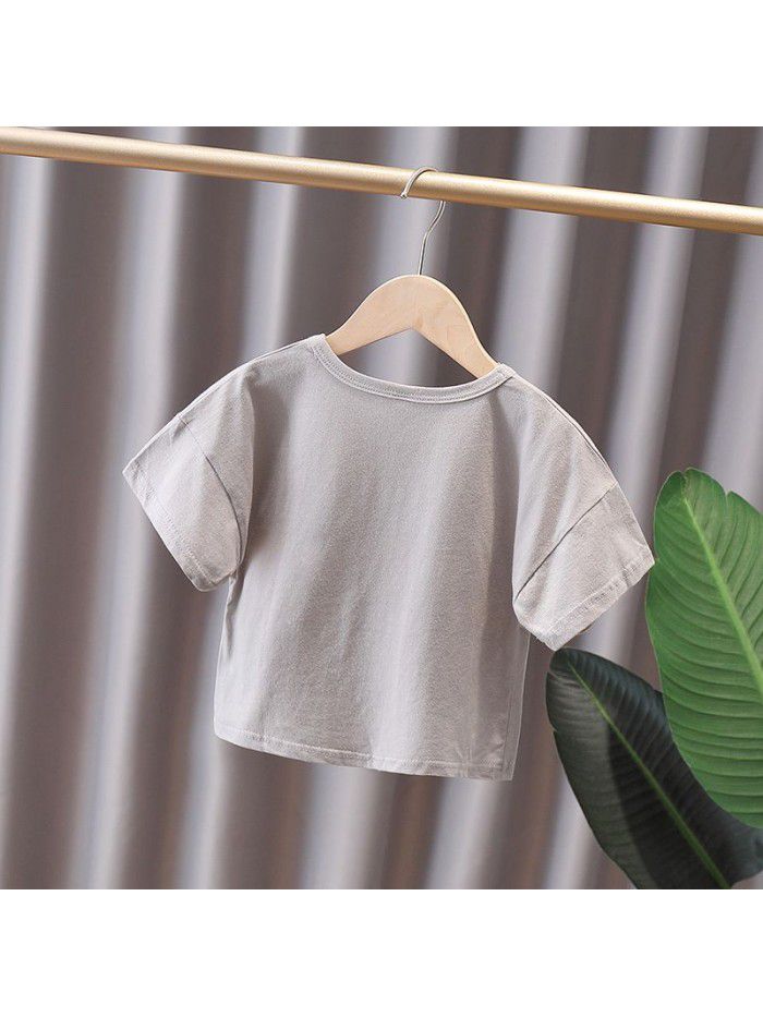 1698 boys' short sleeve T-shirt  summer new cartoon Korean baby loose top children's half sleeve T-shirt 