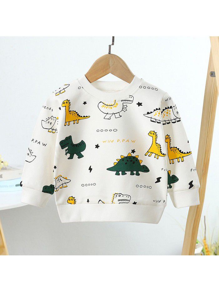 Children's wear children's sweater autumn  cotton boys and girls long sleeve T-shirt single top baby Pullover 