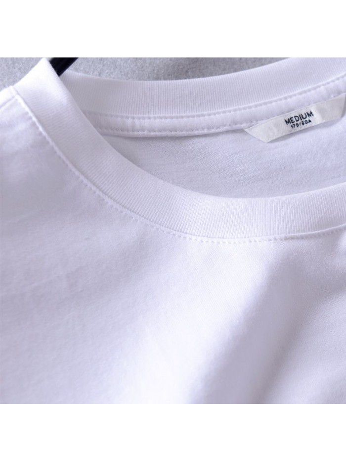 Summer men's Cotton Short Sleeve T-Shirt letter printing casual round neck cotton breathable men's T-shirt 8902 