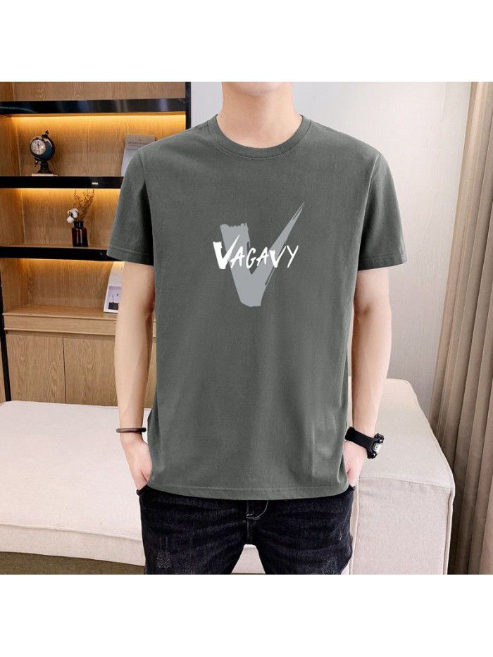 summer new men's short sleeve T-shirt Korean slim thin half sleeve t-shirt men's casual top 