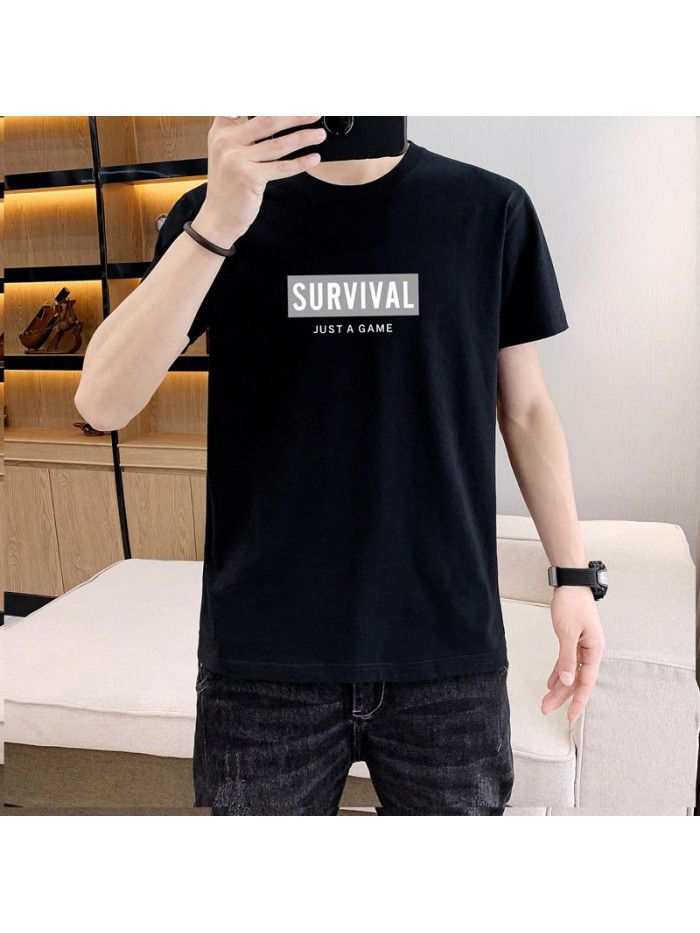 summer new men's short sleeve T-shirt Korean slim thin half sleeve t-shirt men's casual top 