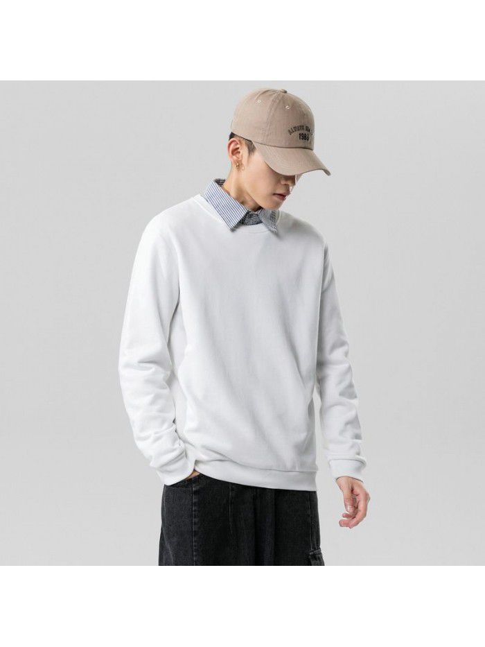Fashion sweater men's  autumn new men's wear Korean Trend loose round neck bottomed shirt for young students 