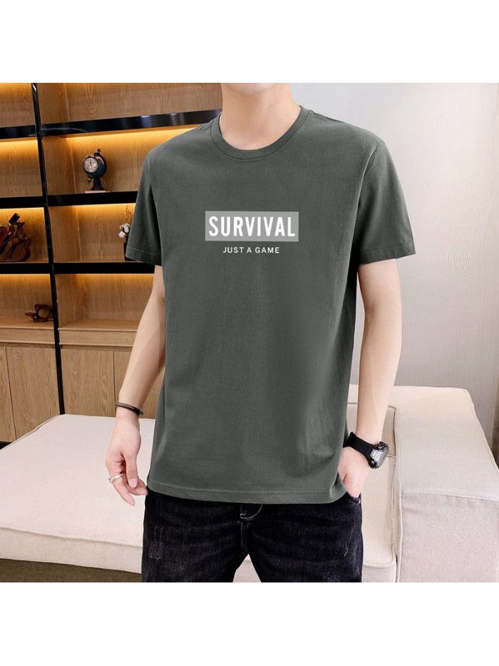 summer new men's short sleeve T-shirt Korean slim thin half sleeve t-shirt men's casual top 