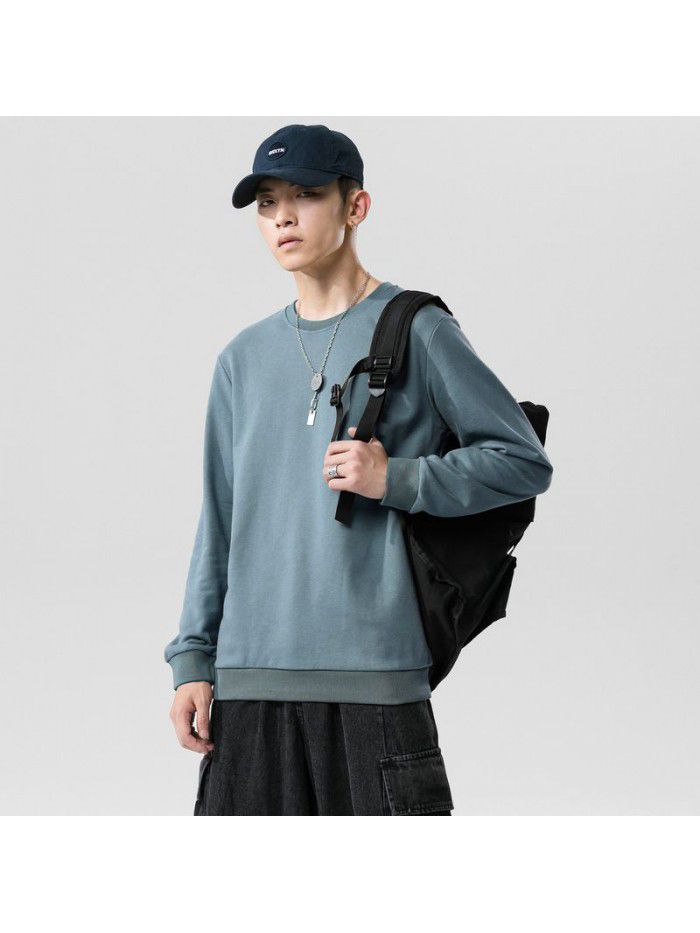 Fashion sweater men's  autumn new men's wear Korean Trend loose round neck bottomed shirt for young students 