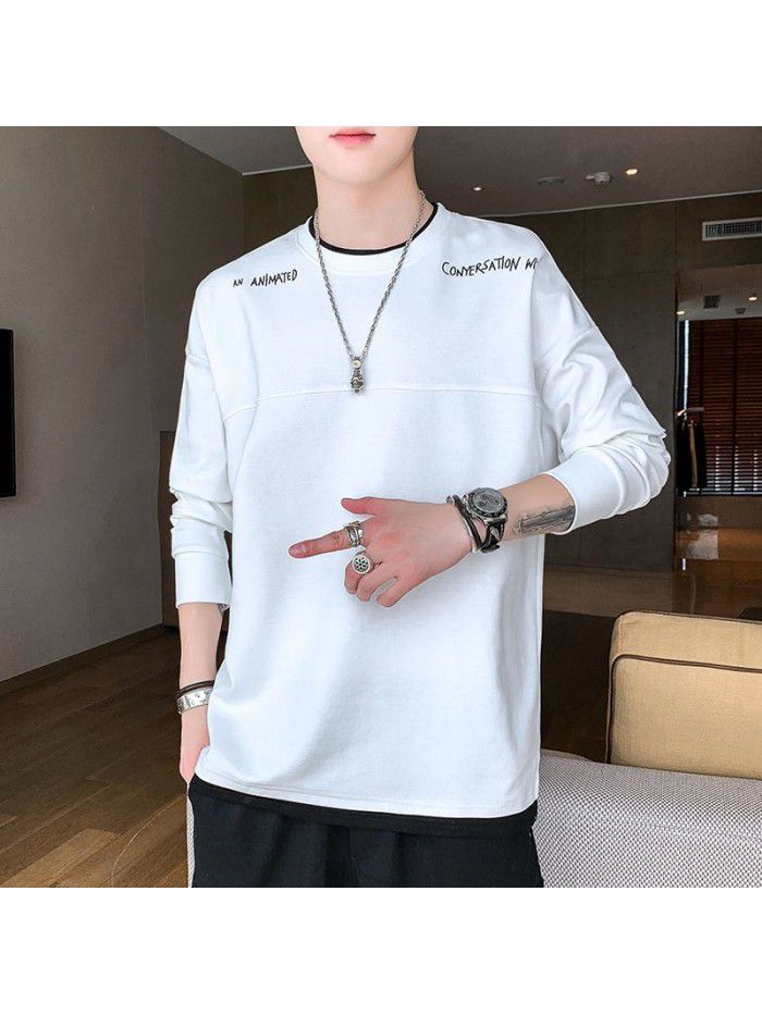 summer men's short sleeve T-shirt trendy men's round neck Pullover striped half sleeve t-shirt men's thin top 