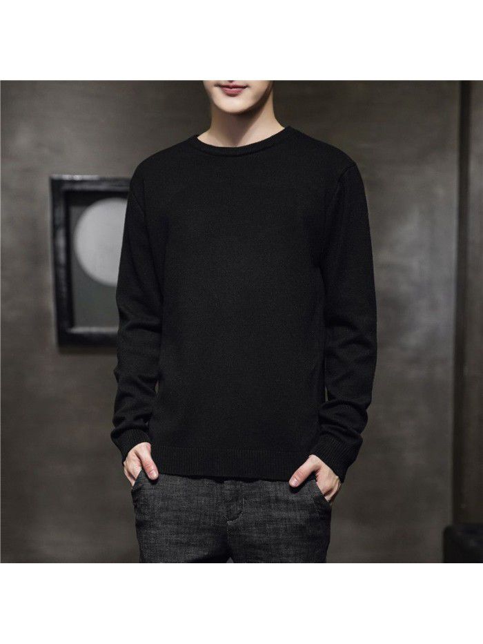 Autumn  new men's sweater Korean Trend slim fitting Pullover Sweater base coat men's young students 