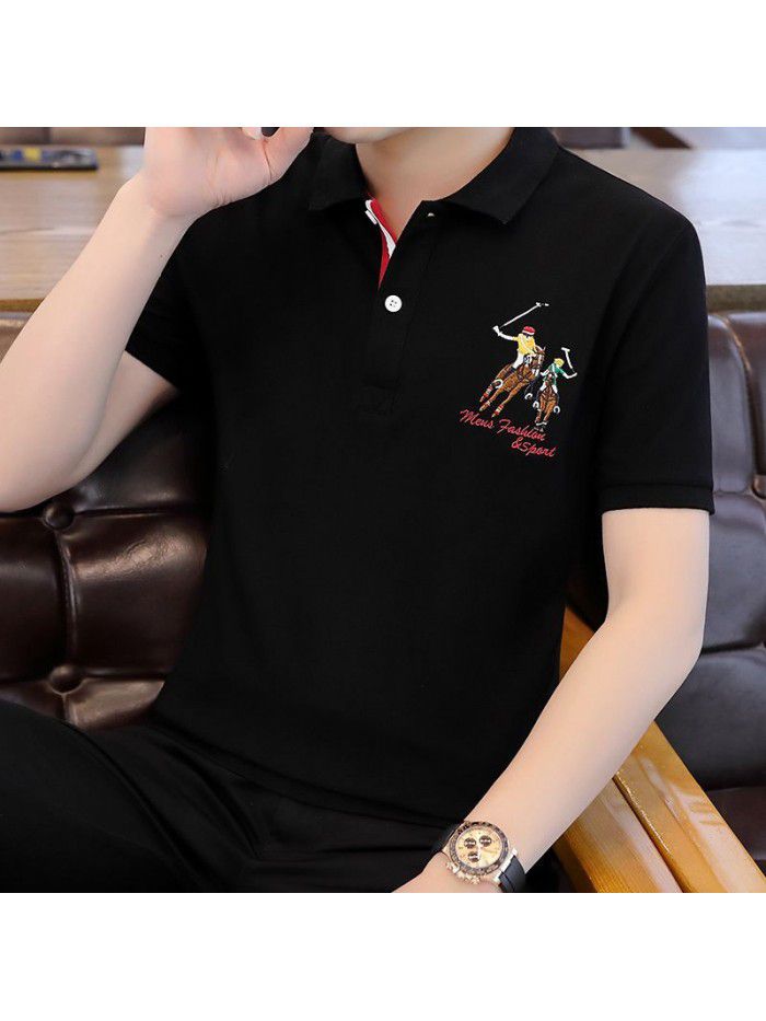 Summer men's short sleeve T-shirt Lapel Polo fashion Korean half sleeve T-shirt fashion men's clothes 