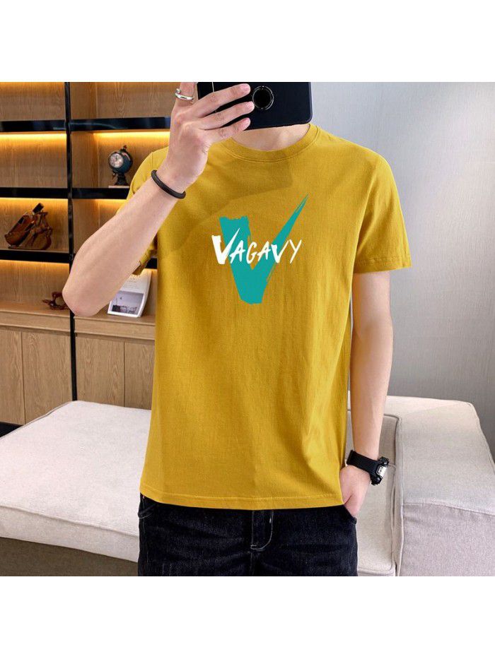 summer new men's short sleeve T-shirt Korean slim thin half sleeve t-shirt men's casual top 