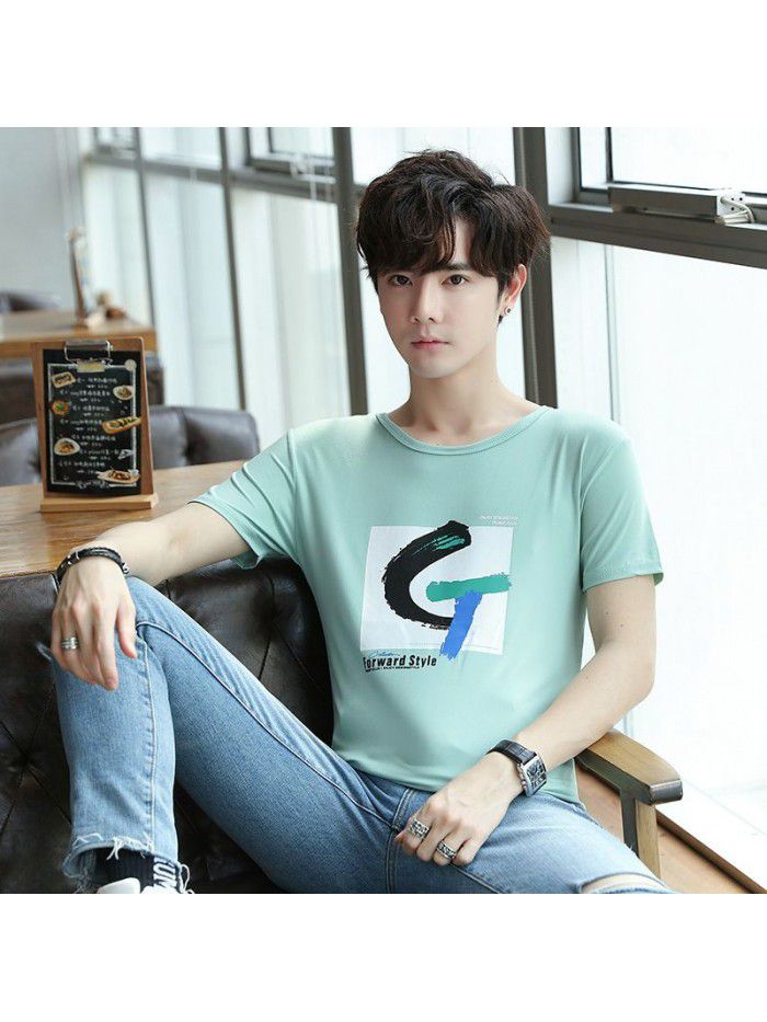 Summer new men's short sleeve T-shirt fashion casual crew neck Pullover half sleeve thin t-shirt men's top 