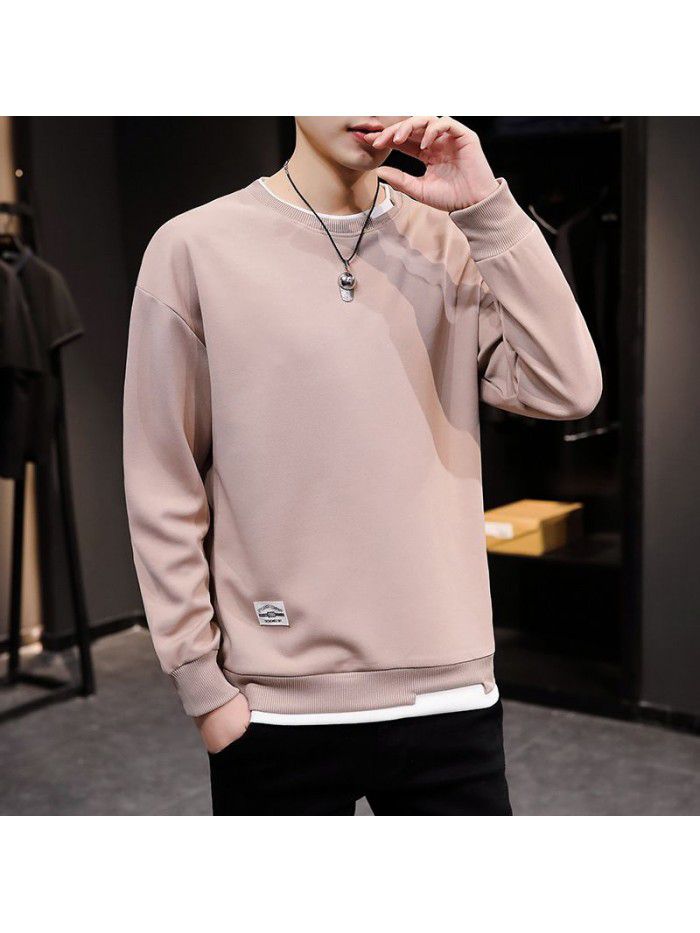 Fashion sweater men's autumn  new men's wear Korean Trend slim round neck bottomed shirt for young students 