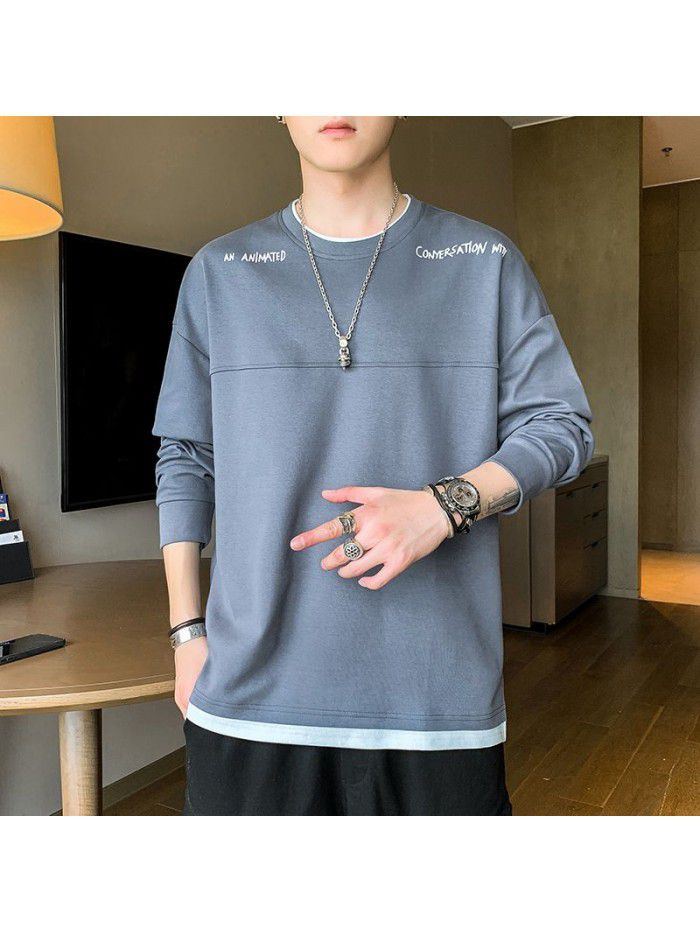 summer men's short sleeve T-shirt trendy men's round neck Pullover striped half sleeve t-shirt men's thin top 