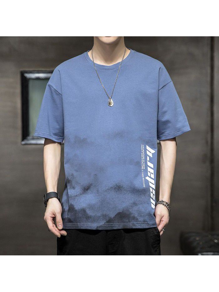 Summer new short sleeve T-shirt  men's cotton t-shirt men's round neck casual half sleeve bottom shirt fashion brand top 