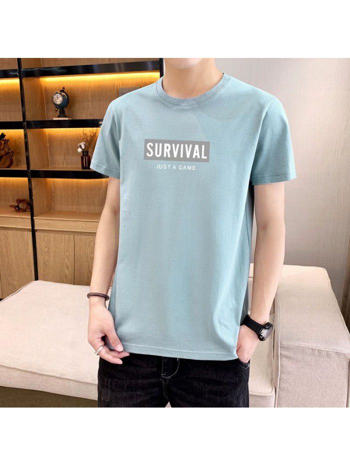 summer new men's short sleeve T-shirt Korean slim thin half sleeve t-shirt men's casual top 