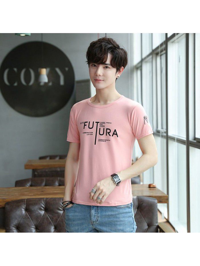 Summer new men's short sleeve T-shirt fashion casual crew neck Pullover half sleeve thin t-shirt men's top 