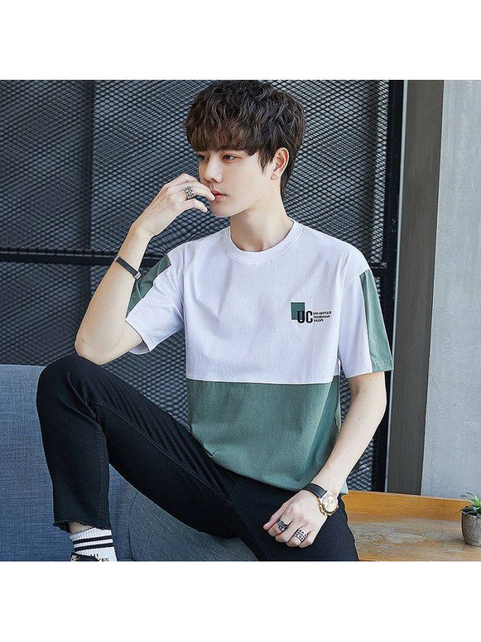  summer new men's T-shirt cotton short sleeve fashion brand men's loose youth half sleeve t-shirt men's wear 