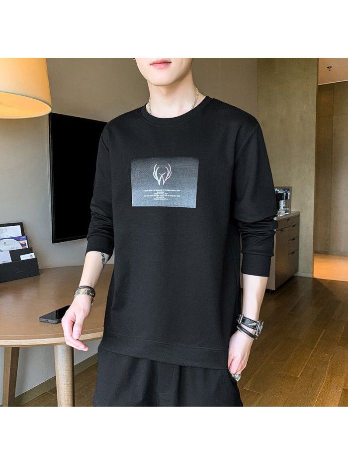 summer men's short sleeve T-shirt trendy men's round neck Pullover striped half sleeve t-shirt men's thin top 