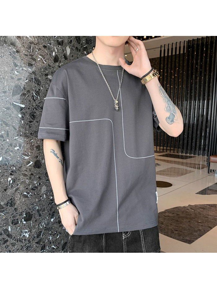  new summer men's short sleeve t-shirt men's top Korean cotton half sleeve fashion T-shirt trend students 