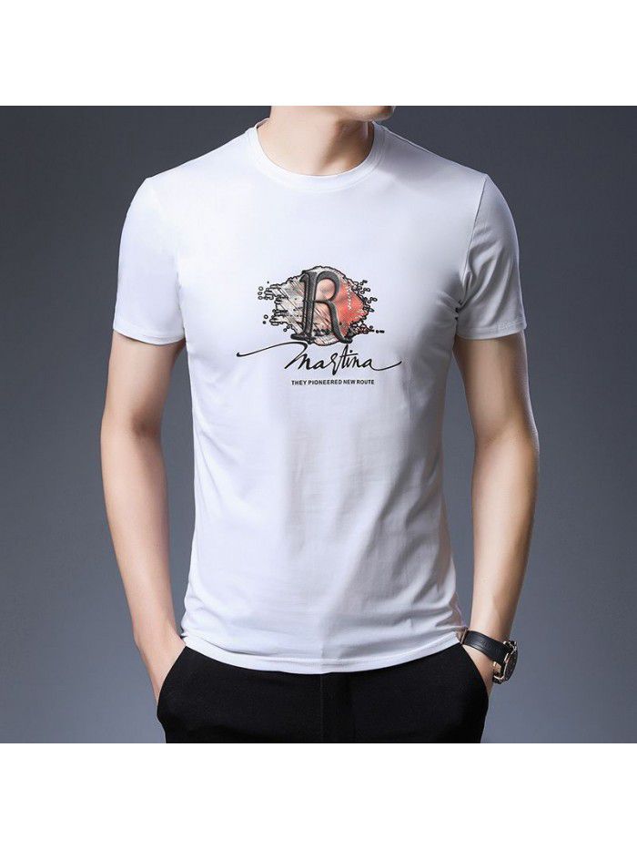 Summer short sleeve t-shirt men's half sleeve top thin Korean T-shirt bottom coat fashion young and middle-aged Dad 