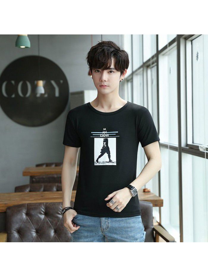 Summer new men's short sleeve T-shirt fashion casual crew neck Pullover half sleeve thin t-shirt men's top 