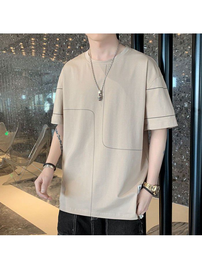  new summer men's short sleeve t-shirt men's top Korean cotton half sleeve fashion T-shirt trend students 