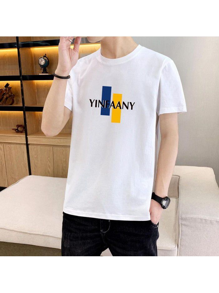 summer new men's short sleeve T-shirt Korean slim thin half sleeve t-shirt men's casual top 