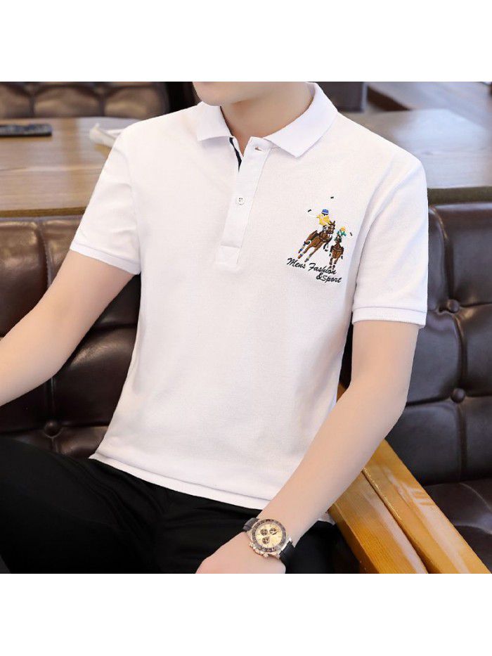 Summer men's short sleeve T-shirt Lapel Polo fashion Korean half sleeve T-shirt fashion men's clothes 