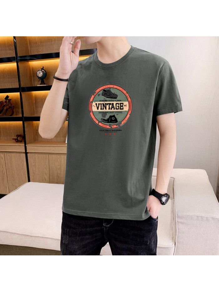 summer new men's short sleeve T-shirt Korean slim thin half sleeve t-shirt men's casual top 