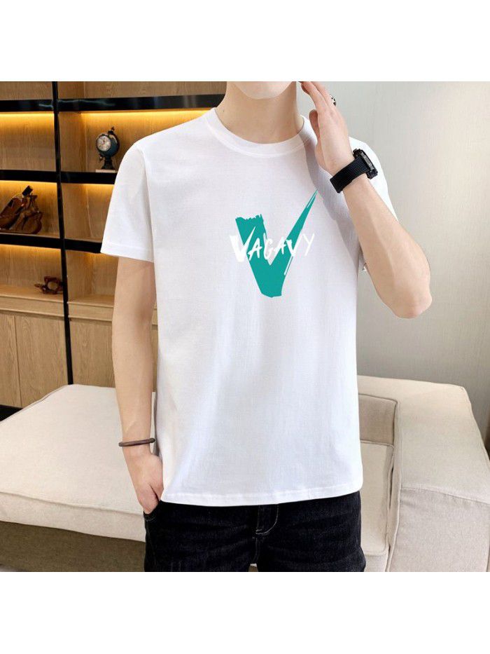 summer new men's short sleeve T-shirt Korean slim thin half sleeve t-shirt men's casual top 