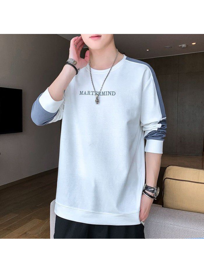 summer men's short sleeve T-shirt trendy men's round neck Pullover striped half sleeve t-shirt men's thin top 