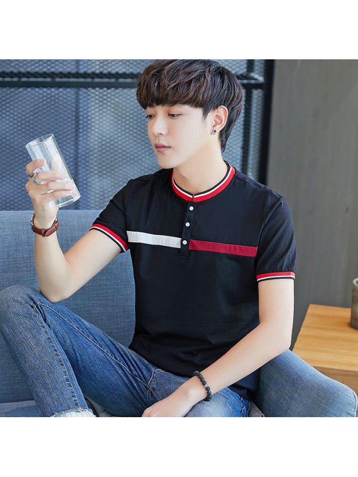 summer new cotton round neck short sleeve T-shirt fashion trend men's half sleeve T-shirt slim men's fashion 