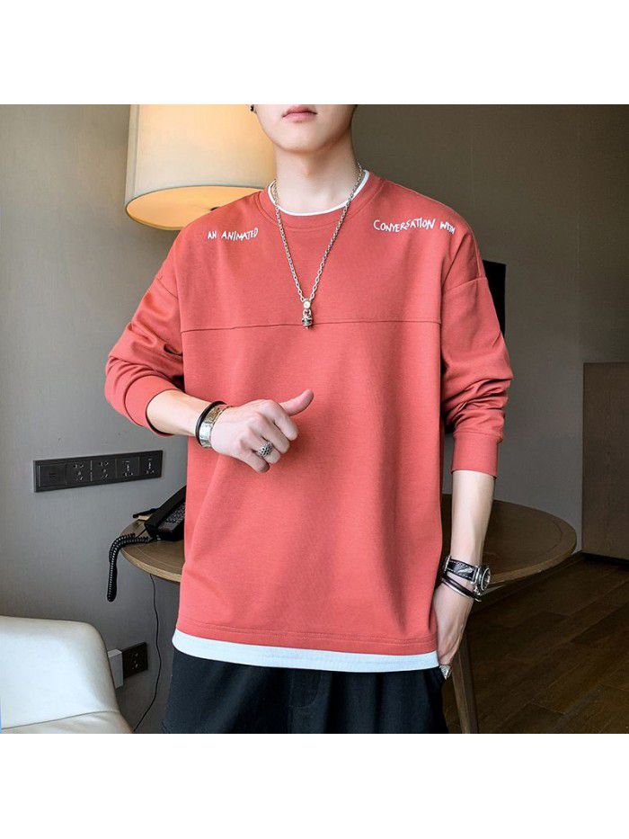 summer men's short sleeve T-shirt trendy men's round neck Pullover striped half sleeve t-shirt men's thin top 