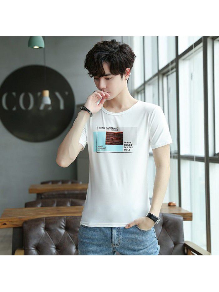 Summer new men's short sleeve T-shirt fashion casual crew neck Pullover half sleeve thin t-shirt men's top 