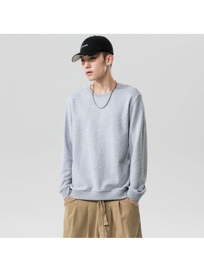 Fashion sweater men's  autumn new men's wear Korean Trend loose round neck bottomed shirt for young students 