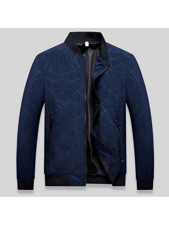New men's jacket autumn and winter Korean casual Plush fashion coat versatile thin fashion jacket men's jacket 