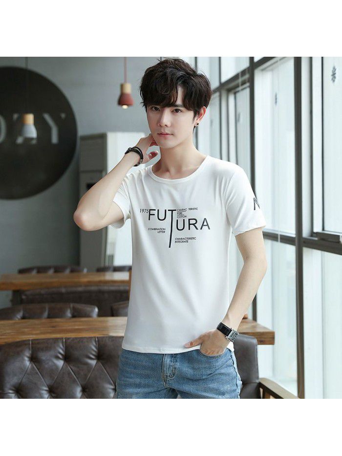 Summer new men's short sleeve T-shirt fashion casual crew neck Pullover half sleeve thin t-shirt men's top 