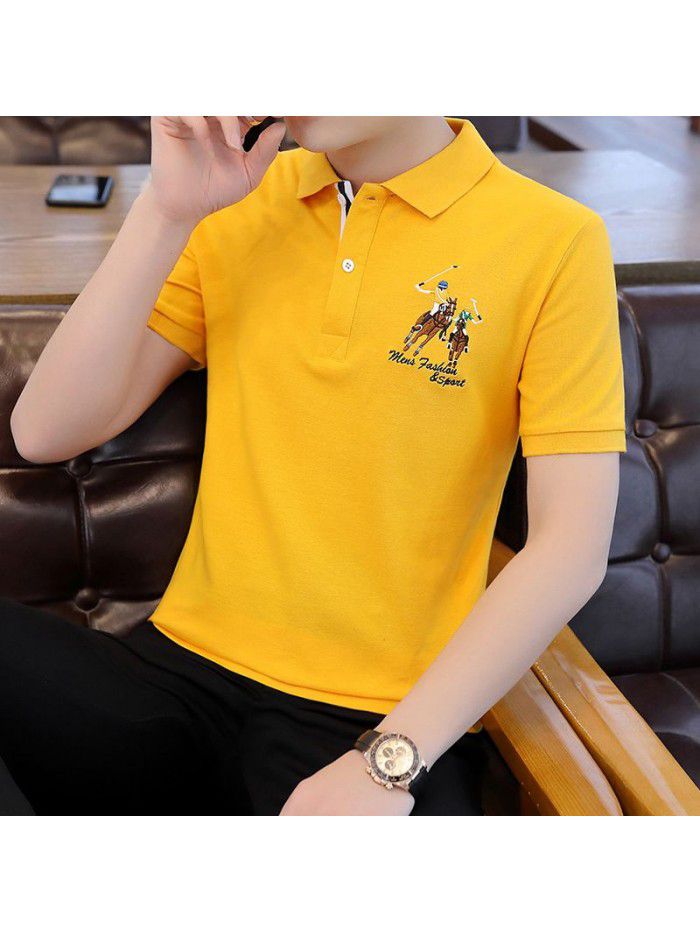 Summer men's short sleeve T-shirt Lapel Polo fashion Korean half sleeve T-shirt fashion men's clothes 